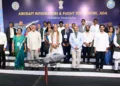 Raksha Mantri Rajnath Singh and Andhra Pradesh Chief Minister N. Chandrababu Naidu and State Ministers over the grounding ceremonies at Puttaparthi in Sri Satya Sai district of Andhra Pradesh