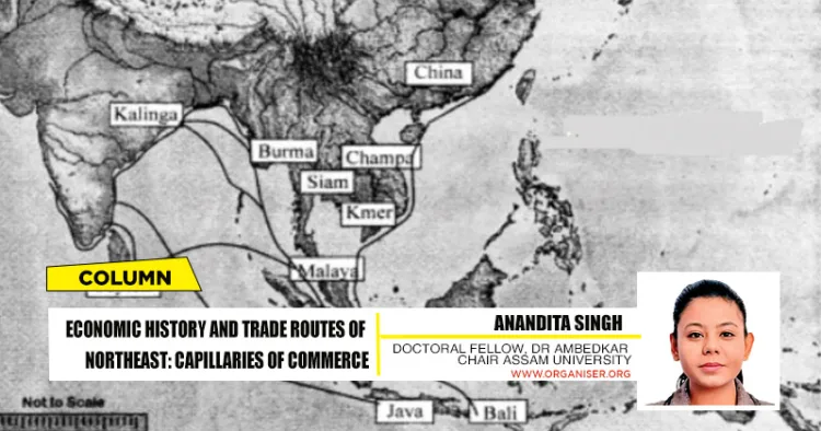 An ancient map showing the Kalinga trade route connected to Bali