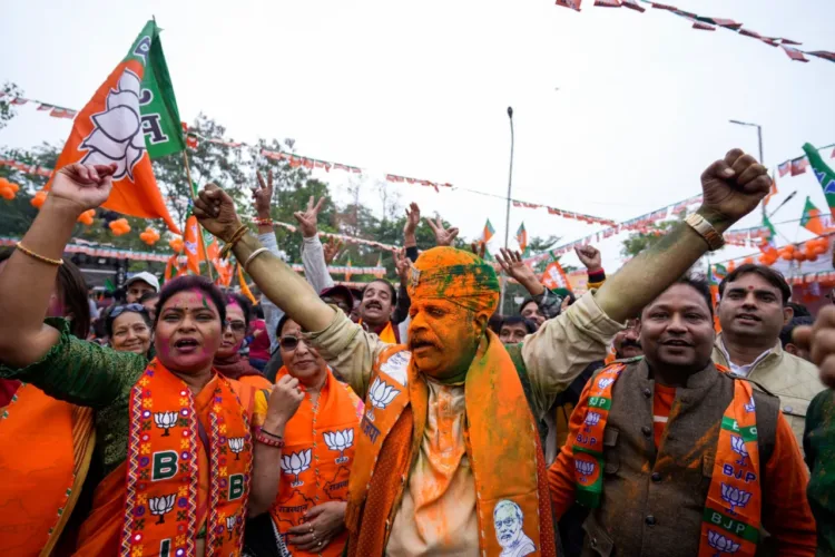 Supporters of BJP on the streets celebrating the victory they have waited for decades now