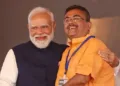 Newly elected Bengal Chief Minister Suvendu Adhikari with Prime Minister Narendra Modi