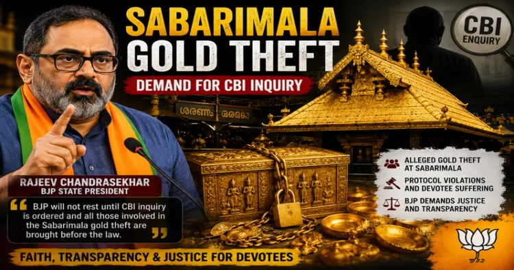 Rajeev Chandrasekhar Questions Satheeshan’s U-Turn on Sabarimala CBI Demand