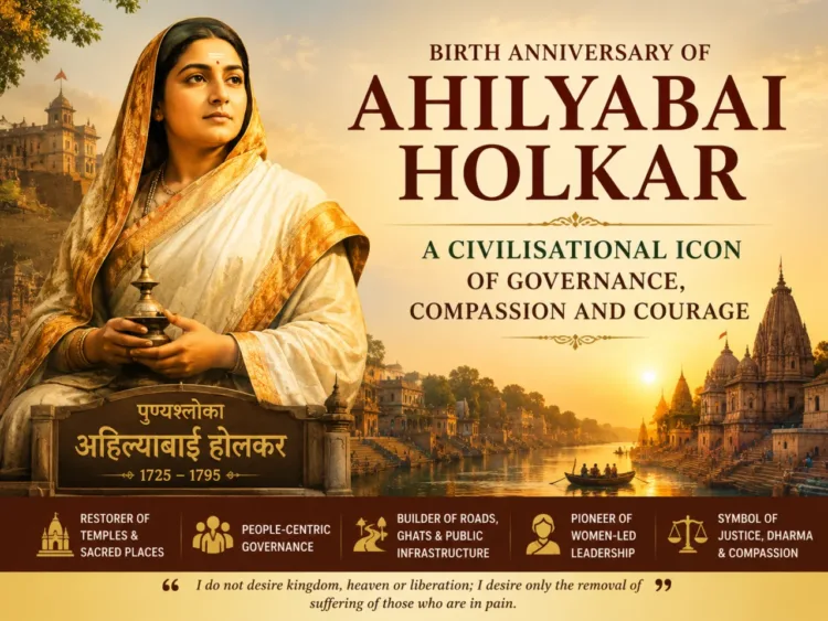 Tribute to Ahilyabai Holkar on her birth anniversary (Image generated b AI)