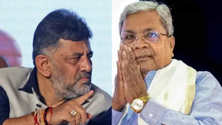 (Left) Karnatak Deputy CM DK Shivkumar (Right) Karnataka Chief Minister Siddaramaiah