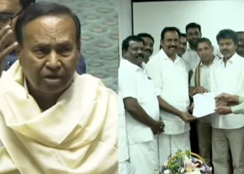 TR Baalu, DMK leader (Left) - Tamil Nadu Congress team extending support to TVK (Right)