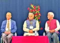 (L to R): Dr Bharat Barai, Dattatreya Hosabale, and Shrinarayan Chandak at a community event in Chicago