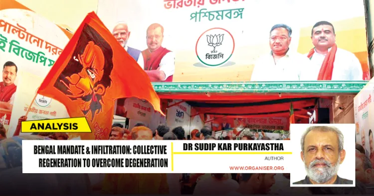 BJP Karyakartas celebrating with colours, drums and victory marches across Kolkata after the party’s landslide win in the Assembly polls on May 4