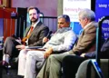 RSS Sarkaryavah Dattatreya Hosabale interacting with Microsoft’s Ben Olsen and Stanford neuroscientist Dr William Hurlbut at Stanford Thrive 2026 conference. The session was moderated by Hudson Institute Senior Fellow Bill Drexel