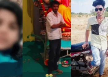 Extreme left is the girl who was being abducted; in the middle is Ishappa and towards extreme right is Aslam, the murder accused
