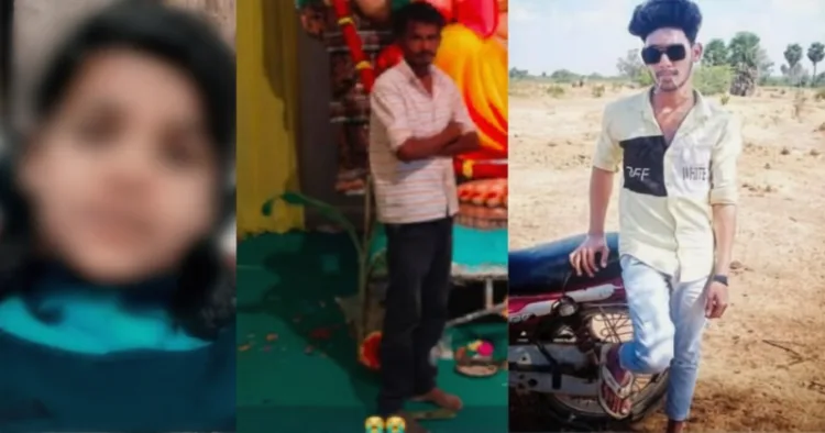 Extreme left is the girl who was being abducted; in the middle is Ishappa and towards extreme right is Aslam, the murder accused