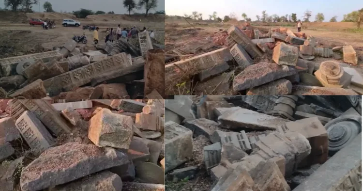 The ruins of 800-Year-Old Kakatiya era temple razed in Warangal,