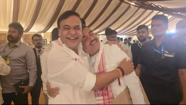 Newly elected CM of Bengal Suvendu Adhikari with CM of Assam Himanta Biswa Sarma