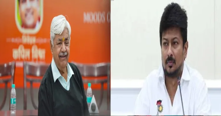 (Left) VHP International President Alok Kumar (Right) Tamil Nadu LoP Udhayanidhi Stalin