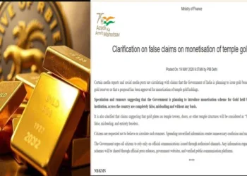 Ministry of Finance debunks reports about monetisation of gold held by temples and religious institutions
