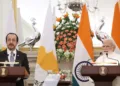 PM Narendra Modi and the President of the Republic of Cyprus, Mr. Nikos Christodoulides witnessing the Exchange of MoUs between India and Cyprus, in Hyderabad House, New Delhi on May 22, 2026.