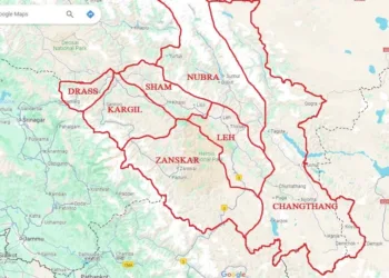 Ladakh’s seven districts (Google map, not an official one)