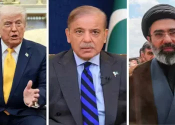 (From Left to Right): US President Donald Trump, Pakistan Prime Minister Shehbaz Sharif and Iran Supreme Leader Mojtaba Khamenei