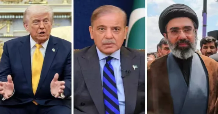 (From Left to Right): US President Donald Trump, Pakistan Prime Minister Shehbaz Sharif and Iran Supreme Leader Mojtaba Khamenei