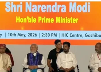 Telangana Governor Shiv Pratap Shukla, PM Narendra Modi, Chief Minister A Revanth Reddy, Bandi Sanjay, Unio Minister