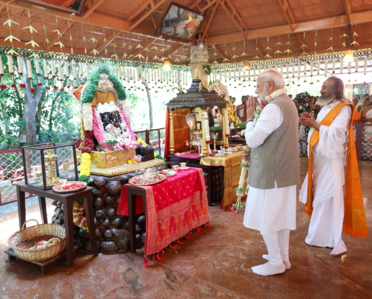 Prime Minister Narendra Modi during 45th anniversary celebrations of The Art of Living Foundation