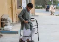A boy inflicted by polio