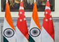 Flags of India and Singapore
