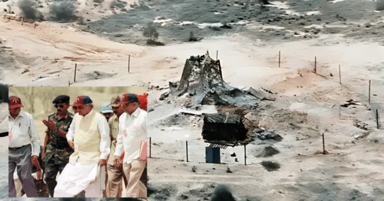 The then PM of India Atal Bihari Vajpayee at the site where Pokhran Nuclear Tests were conducted