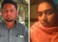 (Left) AIMIM Corporator Mateen Patel (Left) Nida Khan