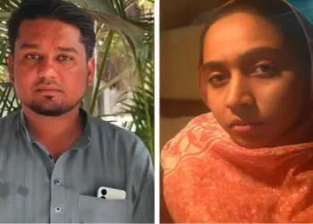 (Left) AIMIM Corporator Mateen Patel (Left) Nida Khan