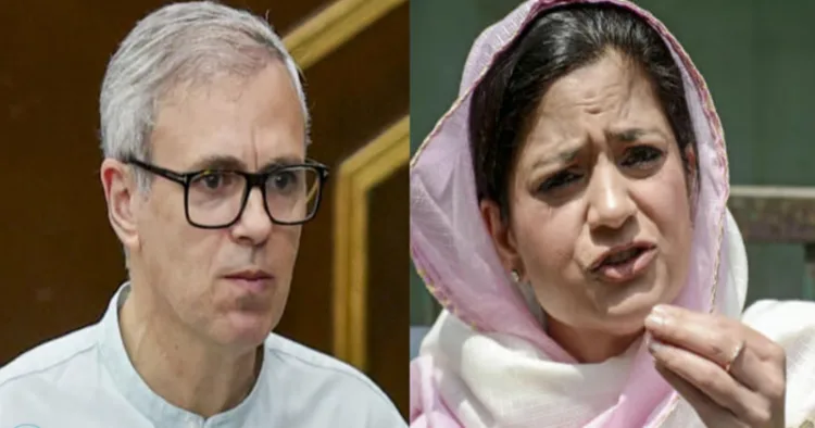 (Left) J&K CM Omar Abdullah (Right) Iltija Mufti