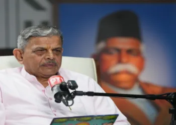 RSS Sarkaryavah Dattatreya Hosabale (Image Source X handle of PTI)