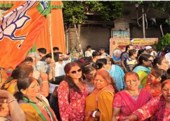 BJP supporters celebrate win in West Bengal state assembly elections