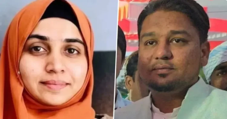 (Left) Key accused in TCS Corporate Jihad Case Nida Khan (Right) AIMIM corporator Matin Patel