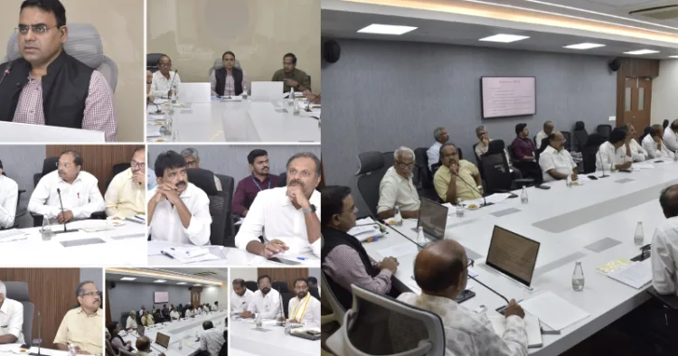 Andhra Pradesh State Chief Electoral Officer (CEO) Vivek Yadav, I.A.S., Additional Chief Electoral Officer Venkateswara Rao, and Assistant CEO Srinivasa Rao held a special meeting with representatives of various major political parties on May 26.