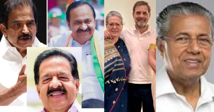 KC. Venugopal, Ramesh Chennithala, VD Satheeshan, Sonia Gandhi, Rahul Gandhi , Pinarayi Vijayan (Left to Right)