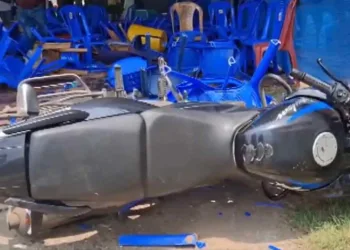 Visuals from the site of vandalism