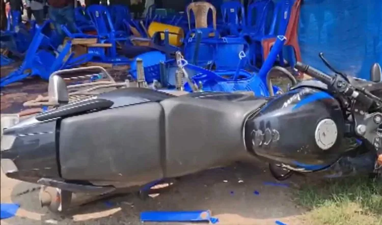 Visuals from the site of vandalism