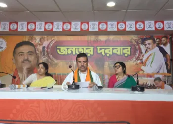 West Bengal Chief Minister Suvendu Adhikari speaking with media