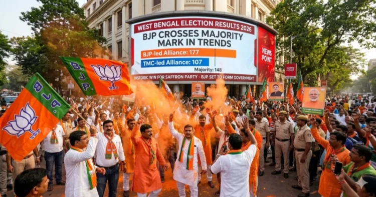 BJP surges ahead in West Bengal elections, early trends signal historic victory as TMC trails, hinting at major political shift in state