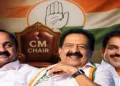 From left to right:
V. D. Satheesan, Ramesh Chennithala, K. C. Venugopal
