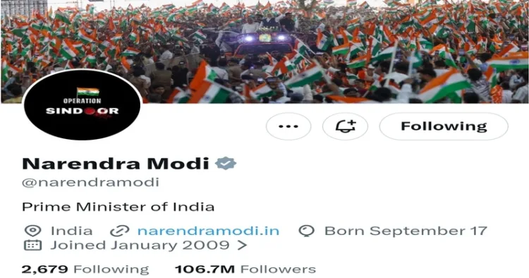 PM Modi changes display picture on X to 'Operation Sindoor' on anniversary of military operation