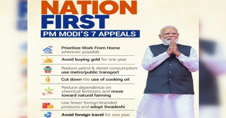 PM Modi has called for collective citizen action to help India tackle global economic disruptions, rising prices, and supply chain challenges