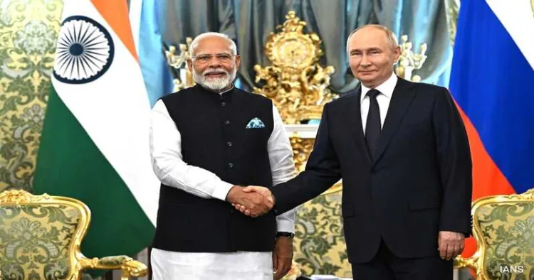 Prime minister Narendra Modi and Russian President Vladimir Putin
