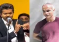 Tamil Nadu Chief Minister Joseph Vijay (Left) and Author-screenwriter Manu Joseph (Right)