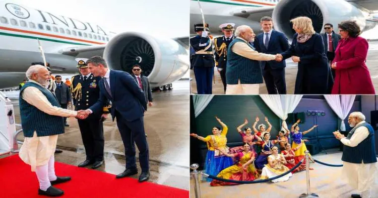PM Modi receives a ceremonial welcome in the Netherlands and interacts with members of the Indian diaspora during the second leg of his five-nation diplomatic tour across Europe and West Asia.