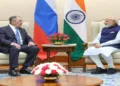 PM Modi meets Russian Foreign Minister Sergey Lavrov during the BRICS Foreign Minister's meeting in New Delhi