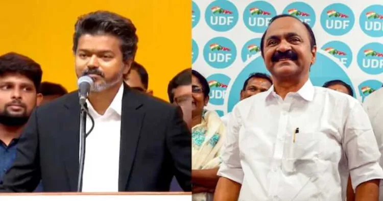 (Left) Tamil Nadu CM Joseph Vijay (Right) Keralam’s chief minister designate V.D. Satheeshan