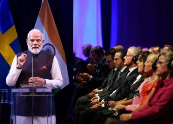 PM Modi addresses the European Round Table for Industry (ERT) in Gothenburg, highlighting the opportunities in technology, clean energy, infrastructure, mobility and healthcare