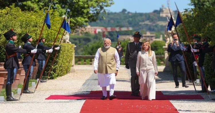 Prime Minister Narendra Modi and Italian Prime Minister Giorgia Meloni