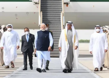 Prime Minister Narendra Modi and United Arab Emirates President Mohamed bin Zayed Al Nahyan