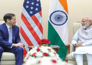 Prime Minister Narendra Modi and the US Secretary of State Marco Rubio